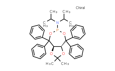 CAS No. 213843-93-7, (3aR,8aR)-N,N-diisopropyl-2,2-dimethyl-4,4,8,8-tetraphenyltetrahydro-[1,3]dioxolo[4,5-e][1,3,2]dioxaphosphepin-6-amine
