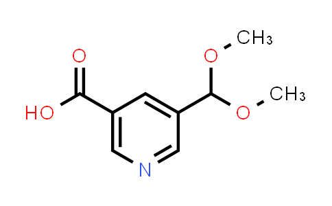 CAS No. 2140305-29-7, 5-(Dimethoxymethyl)nicotinic acid