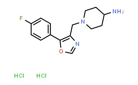 CAS No. 2140305-31-1, 1-((5-(4-Fluorophenyl)oxazol-4-yl)methyl)piperidin-4-amine dihydrochloride