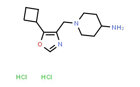 CAS No. 2140316-43-2, 1-[(5-Cyclobutyl-1,3-oxazol-4-yl)methyl]piperidin-4-amine dihydrochloride