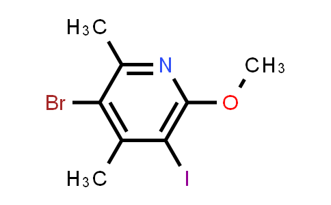 CAS No. 2140326-81-2, 3-Bromo-5-iodo-6-methoxy-2,4-dimethylpyridine