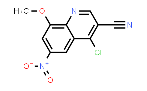 CAS No. 214471-46-2, 3-Quinolinecarbonitrile, 4-chloro-8-methoxy-6-nitro-