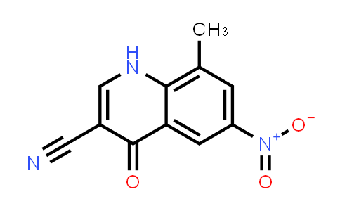 CAS No. 214476-23-0, 3-Quinolinecarbonitrile, 1,4-dihydro-8-methyl-6-nitro-4-oxo-