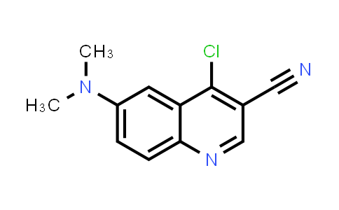 CAS No. 214483-18-8, 3-Quinolinecarbonitrile, 4-chloro-6-(dimethylamino)-