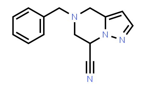 CAS No. 2148334-10-3, Pyrazolo[1,5-a]pyrazine-7-carbonitrile, 4,5,6,7-tetrahydro-5-(phenylmethyl)-