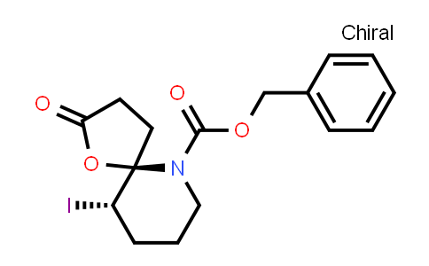 CAS No. 215106-50-6, 1-Oxa-6-azaspiro[4.5]decane-6-carboxylic acid, 10-iodo-2-oxo-, phenylmethyl ester, (5R,10S)-rel-