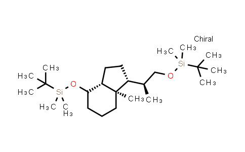 CAS No. 215509-32-3, 1H-Indene, 4-[[(1,1-dimethylethyl)dimethylsilyl]oxy]-1-[(1S)-2-[[(1,1-dimethylethyl)dimethylsilyl]oxy]-1-methylethyl]octahydro-7a-methyl-, (1R,3aR,7aR)-