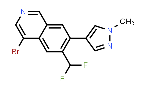 CAS No. 2158267-87-7, 4-Bromo-6-(difluoromethyl)-7-(1-methyl-1H-pyrazol-4-yl)isoquinoline