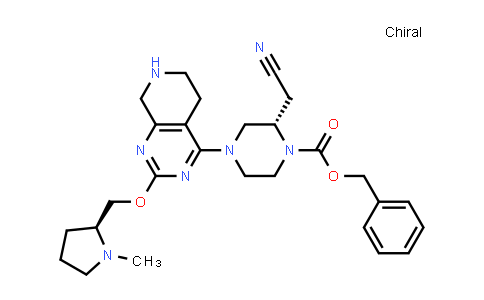 CAS No. 2158302-05-5, (S)-Benzyl 2-(cyanomethyl)-4-(2-(((S)-1-methylpyrrolidin-2-yl)methoxy)-5,6,7,8-tetrahydropyrido[3,4-d]pyrimidin-4-yl)piperazine-1-carboxylate