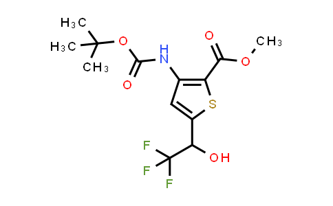 CAS No. 2163771-82-0, Methyl 3-((tert-butoxycarbonyl)amino)-5-(2,2,2-trifluoro-1-hydroxyethyl)thiophene-2-carboxylate