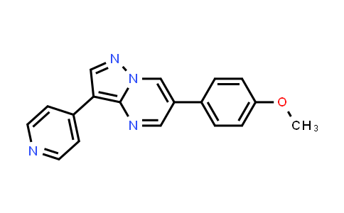 CAS No. 216661-58-4, 3-(Pyridin-4-yl)-6-(4-methoxyphenyl)-pyrazolo(1,5-A)pyrimidine