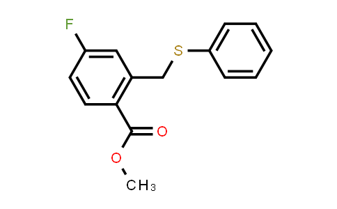 CAS No. 2169849-55-0, Methyl 4-fluoro-2-((phenylthio)methyl)benzoate