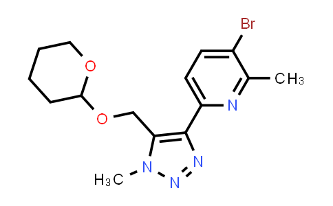 CAS No. 2170129-04-9, 3-Bromo-2-methyl-6-(1-methyl-5-(((tetrahydro-2H-pyran-2-yl)oxy)methyl)-1H-1,2,3-triazol-4-yl)pyridine
