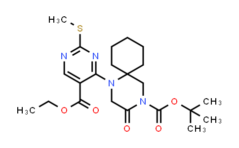 CAS No. 2170746-96-8, tert-Butyl 1-(5-(ethoxycarbonyl)-2-(methylthio)pyrimidin-4-yl)-3-oxo-1,4-diazaspiro[5.5]undecane-4-carboxylate