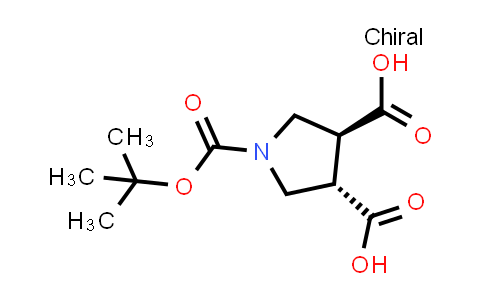 CAS No. 2170869-18-6, (3S,4S)-1-(tert-Butoxycarbonyl)pyrrolidine-3,4-dicarboxylic acid