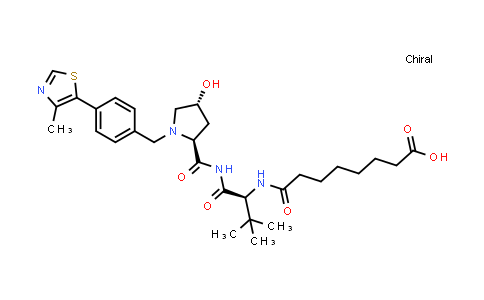 CAS No. 2172819-75-7, 8-(((S)-1-((2S,4R)-4-Hydroxy-1-(4-(4-methylthiazol-5-yl)benzyl)pyrrolidine-2-carboxamido)-3,3-dimethyl-1-oxobutan-2-yl)amino)-8-oxooctanoic acid