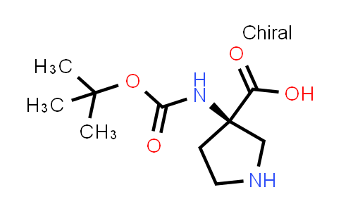 CAS No. 2173637-53-9, (R)-3-((tert-Butoxycarbonyl)amino)pyrrolidine-3-carboxylic acid