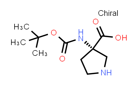 CAS No. 2173637-92-6, (S)-3-((tert-Butoxycarbonyl)amino)pyrrolidine-3-carboxylic acid