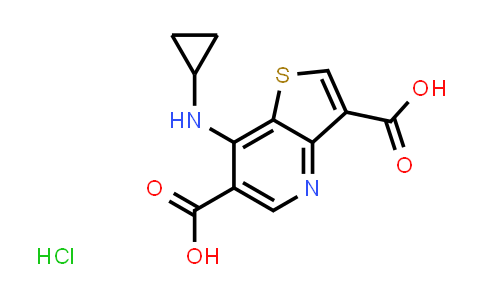 CAS No. 2177258-28-3, 7-(Cyclopropylamino)thieno[3,2-b]pyridine-3,6-dicarboxylic acid hydrochloride