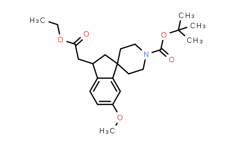 CAS No. 2177259-06-0, tert-Butyl 3-(2-ethoxy-2-oxoethyl)-6-methoxy-2,3-dihydrospiro[indene-1,4'-piperidine]-1'-carboxylate