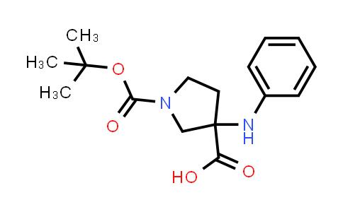 CAS No. 2177264-07-0, 1-(tert-Butoxycarbonyl)-3-(phenylamino)pyrrolidine-3-carboxylic acid
