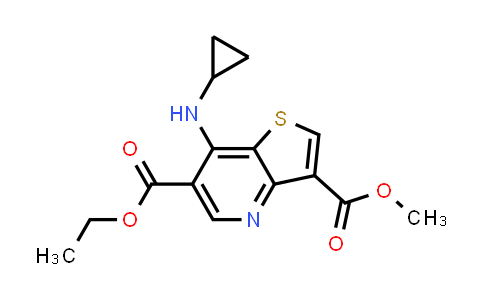 CAS No. 2177264-84-3, 6-Ethyl 3-methyl 7-(cyclopropylamino)thieno[3,2-b]pyridine-3,6-dicarboxylate