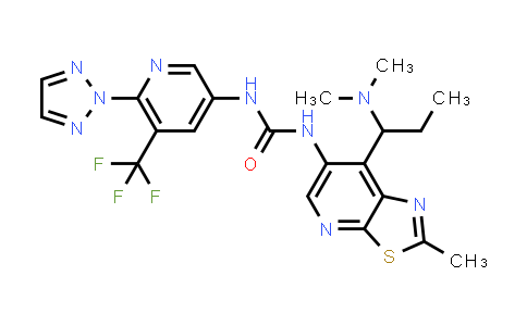 2178990-99-1 | 1-(6-(2H-1,2,3-Triazol-2-yl)-5-(trifluoromethyl)pyridin-3-yl)-3-(7-(1-(dimethylamino)propyl)-2-methylthiazolo[5,4-b]pyridin-6-yl)urea