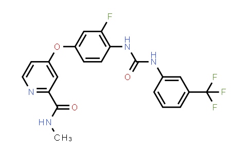 CAS No. 2188236-16-8, 4-(3-Fluoro-4-(3-(3-(trifluoromethyl)phenyl)ureido)phenoxy)-N-methylpicolinamide