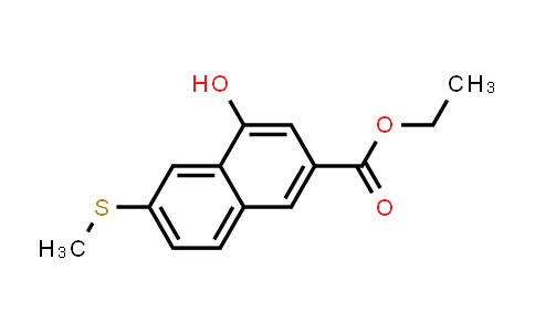 CAS No. 218961-13-8, 2-Naphthalenecarboxylic acid, 4-hydroxy-6-(methylthio)-, ethyl ester