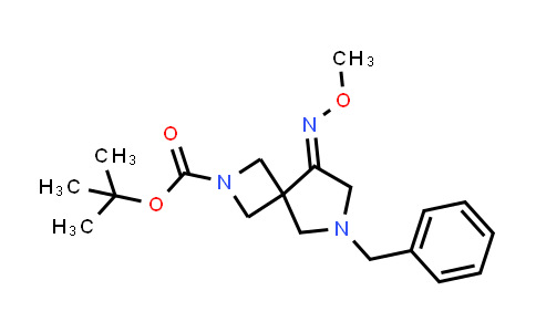 CAS No. 219680-57-6, 2,6-Diazaspiro[3.4]octane-2-carboxylic acid, 8-(methoxyimino)-6-(phenylmethyl)-, 1,1-dimethylethyl ester