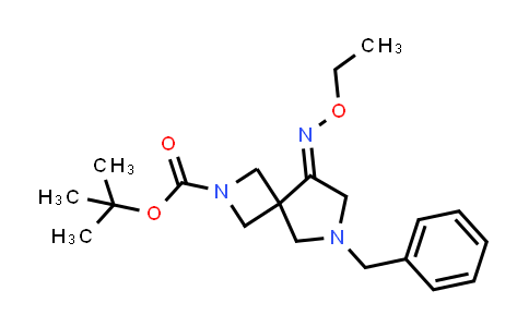 CAS No. 219680-68-9, 2,6-Diazaspiro[3.4]octane-2-carboxylic acid, 8-(ethoxyimino)-6-(phenylmethyl)-, 1,1-dimethylethyl ester