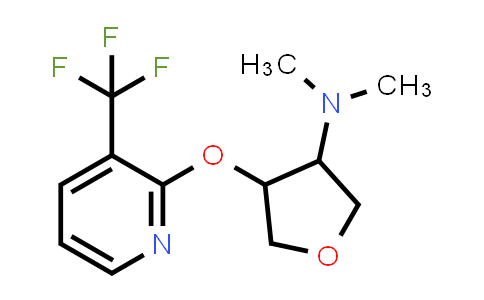CAS No. 2199509-43-6, N,N-Dimethyl-4-((3-(trifluoromethyl)pyridin-2-yl)oxy)tetrahydrofuran-3-amine