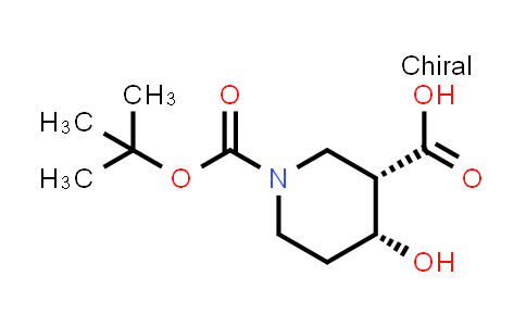 CAS No. 220182-20-7, (3S,4R)-1-(tert-Butoxycarbonyl)-4-hydroxypiperidine-3-carboxylic acid