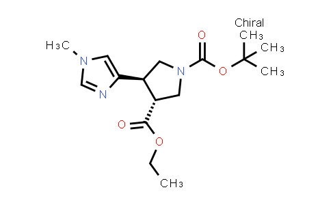 CAS No. 2203514-92-3, rel-1-(tert-Butyl) 3-ethyl (3R,4R)-4-(1-methyl-1H-imidazol-4-yl)pyrrolidine-1,3-dicarboxylate