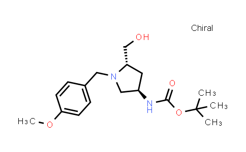CAS No. 2208822-08-4, tert-Butyl ((3R,5S)-5-(hydroxymethyl)-1-(4-methoxybenzyl)pyrrolidin-3-yl)carbamate