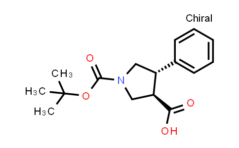 CAS No. 221142-28-5, rel-(3R,4S)-1-(tert-Butoxycarbonyl)-4-phenylpyrrolidine-3-carboxylic acid