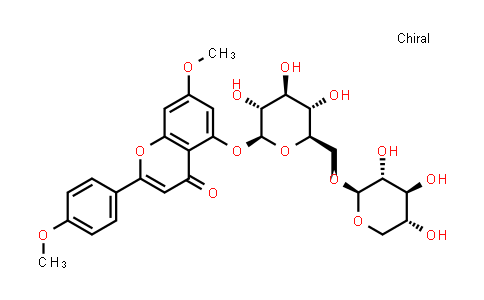 CAS No. 221257-06-3, 7-Methoxy-2-(4-methoxyphenyl)-5-[(6-O-β-D-xylopyranosyl-β-D-glucopyranosyl)oxy]-4H-1-benzopyran-4-one