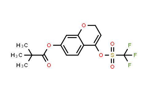 CAS No. 2226904-90-9, 4-(((Trifluoromethyl)sulfonyl)oxy)-2H-chromen-7-yl pivalate