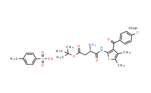 CAS No. 2230314-60-8, tert-Butyl (S)-3-amino-4-((3-(4-chlorobenzoyl)-4,5-dimethylthiophen-2-yl)amino)-4-oxobutanoate 4-methylbenzenesulfonate