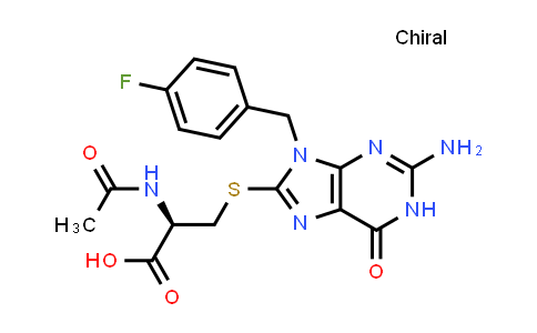CAS No. 2241669-86-1, N-Acetyl-S-(2-amino-9-(4-fluorobenzyl)-6-oxo-6,9-dihydro-1H-purin-8-yl)-L-cysteine