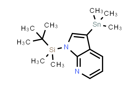 CAS No. 226085-20-7, 1-(tert-butyldimethylsilyl)-3-(trimethylstannyl)-1H-pyrrolo[2,3-b]pyridine