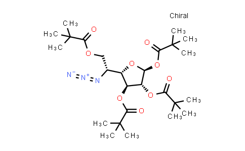 CAS No. 226877-06-1, (2S,3R,4S,5S)-5-((R)-1-Azido-2-(pivaloyloxy)ethyl)tetrahydrofuran-2,3,4-triyl tris(2,2-dimethylpropanoate)