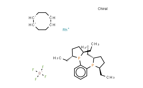 CAS No. 228121-39-9, 1,2-Bis[(2R,5R)-2,5-diethylphospholano]benzene(1,5-cyclooctadiene)rhodium(I) tetrafluoroborate