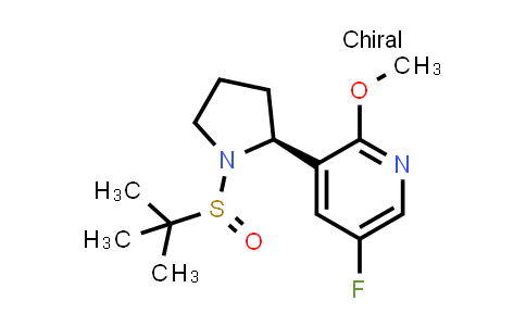 CAS No. 2283442-72-6, 3-((S)-1-((S)-tert-Butylsulfinyl)pyrrolidin-2-yl)-5-fluoro-2-methoxypyridine