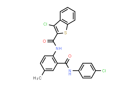 CAS No. 229339-09-7, Benzo[b]thiophene-2-carboxamide, 3-chloro-N-[2-[[(4-chlorophenyl)amino]carbonyl]-4-methylphenyl]-