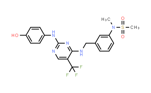 CAS No. 2296719-34-9, N-(3-(((2-((4-Hydroxyphenyl)amino)-5-(trifluoromethyl)pyrimidin-4-yl)amino)methyl)phenyl)-N-methylmethanesulfonamide