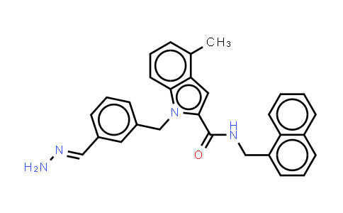 CAS No. 229952-21-0, 1H-Indole-2-carboxamide, 1-[[3-(aminoiminomethyl)phenyl]methyl]-4-methyl-N-(1-naphthalenylmethyl)-