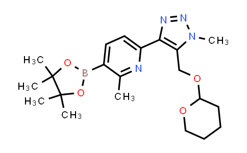CAS No. 2303608-72-0, 2-Methyl-6-(1-methyl-5-(((tetrahydro-2H-pyran-2-yl)oxy)methyl)-1H-1,2,3-triazol-4-yl)-3-(4,4,5,5-tetramethyl-1,3,2-dioxaborolan-2-yl)pyridine
