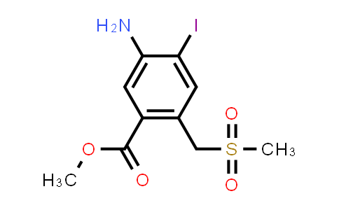 CAS No. 2313230-37-2, Methyl 5-amino-4-iodo-2-((methylsulfonyl)methyl)benzoate