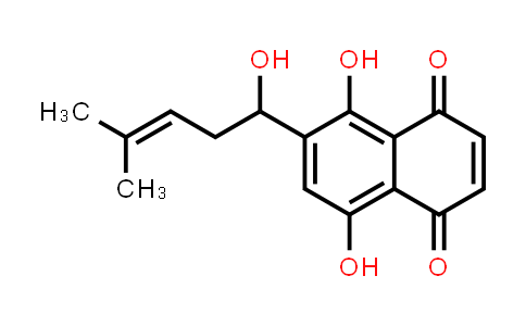 CAS No. 23444-65-7, 5,8-Dihydroxy-6-(1-hydroxy-4-methylpent-3-en-1-yl)naphthalene-1,4-dione